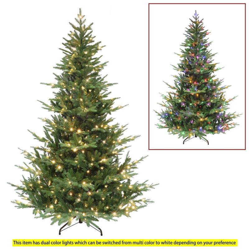 Puleo International 7.5' Pre-Lit Sacramento Fir Artificial Christmas Tree