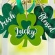 preview thumbnail 27 of 27, Glitzhome St. Patrick's Wooden Shamrock Doorknob Hanging Decor