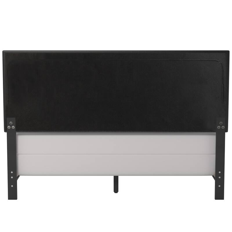 Gayle Nailhead Trim Faux Leather Upholstered Bed, by Hillsdale
