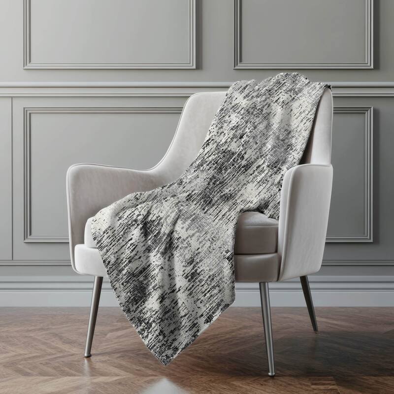 Premium Machine Washable ASB66 Abstract Ombre Sherpa Throw Blanket
