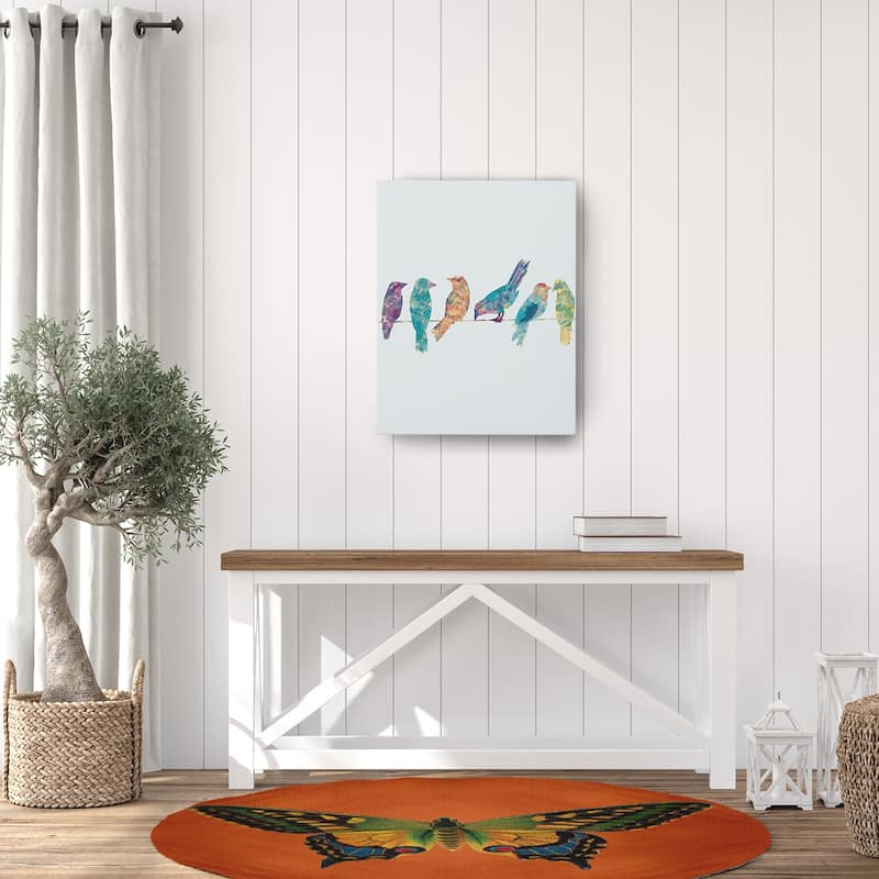 Colorful Butterfly Swallowtail Novelty Chenille Area Rug