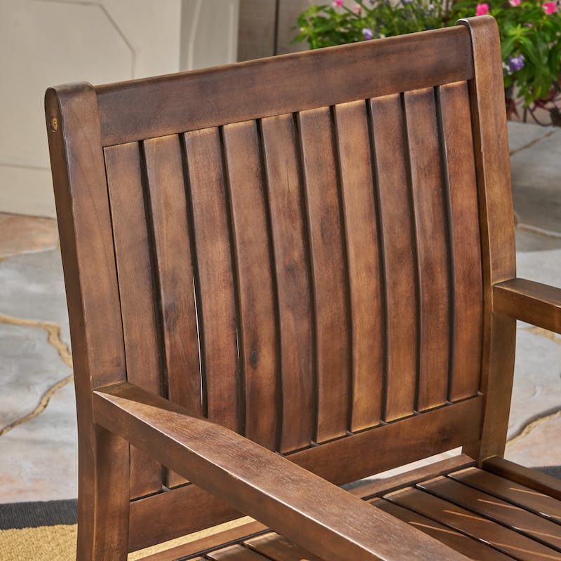 Wilson Outdoor Acacia Wood Dining Chairs (Set of 2) by Christopher Knight Home