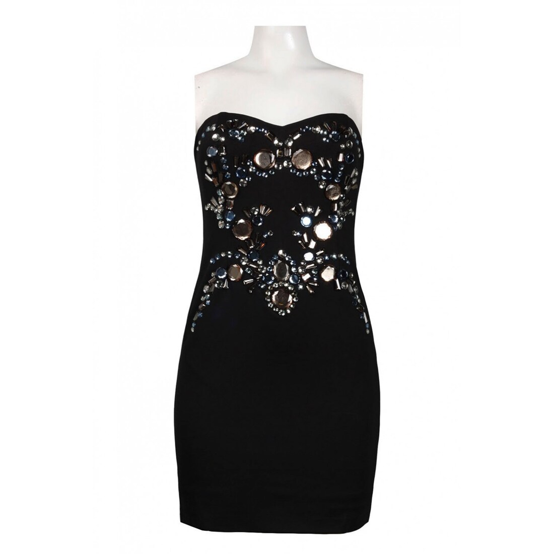 black sweetheart neckline dress