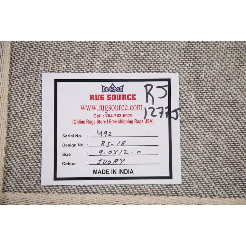 Ivory/ Blue Circles Hand-Tufted Modern Rug Contemporary Carpet