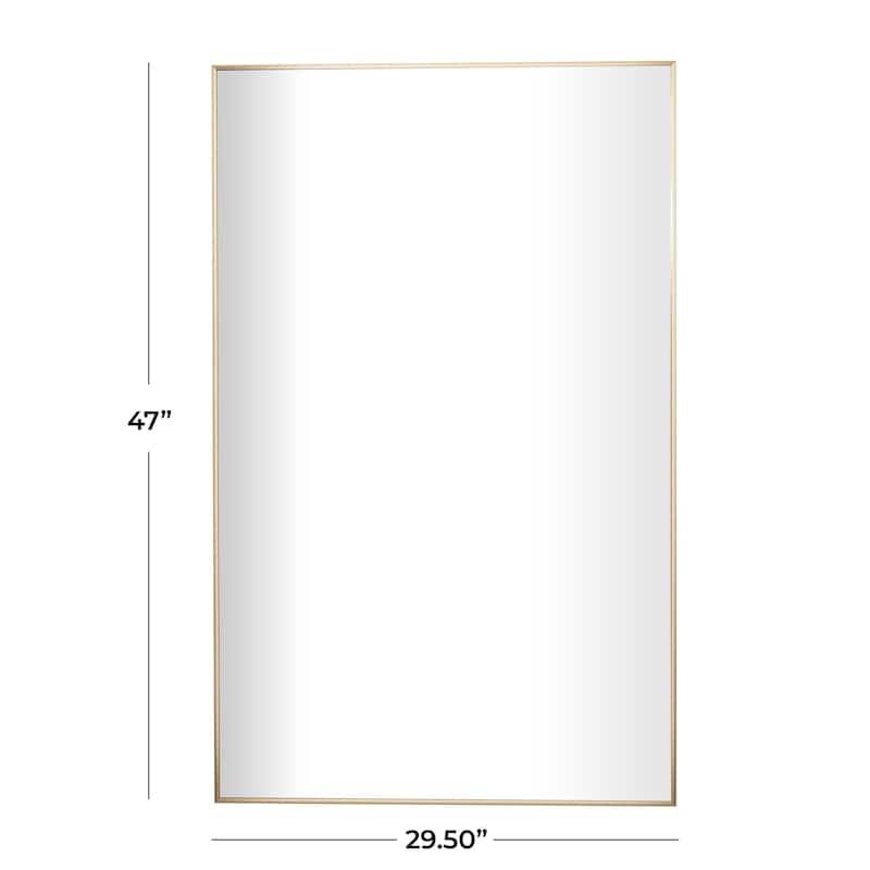 Metal Minimalistic Room Wall Mirror with Thin Frame - Gold - CosmoLiving by Cosmopolitan