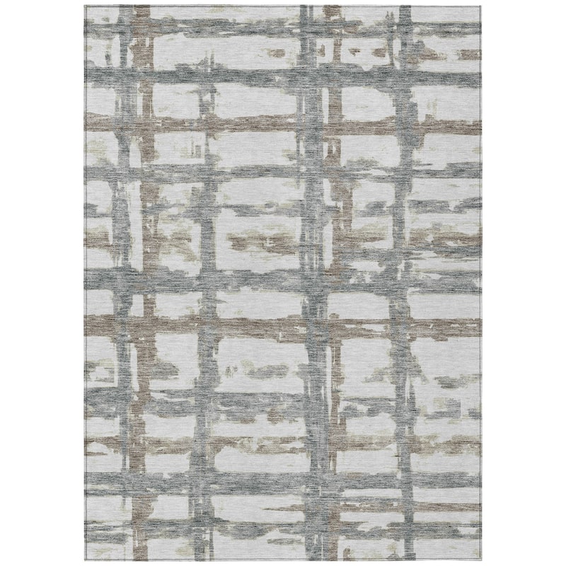 Machine Washable Indoor/ Outdoor Chantille Abstract Contemporary Rug