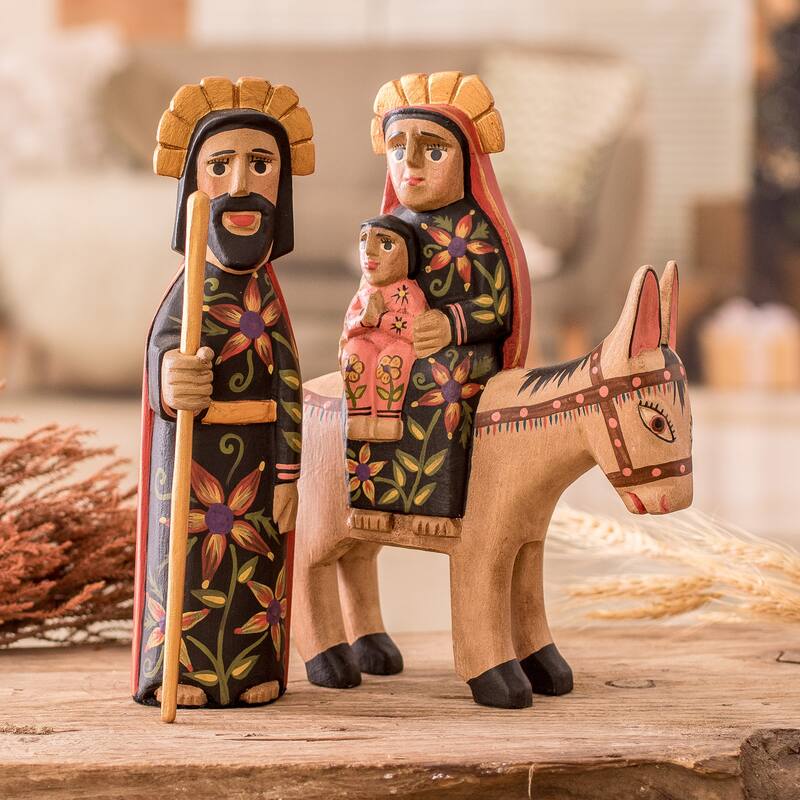 Novica Handmade Journey To Egypt Pinewood Sculptures (Set Of 2)