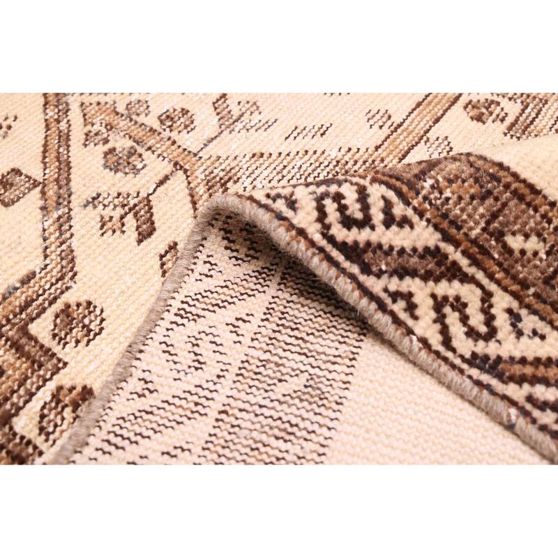 ECARPETGALLERY Hand-knotted Antalya Vintage Cream Wool Rug - 2'10 x 11'5