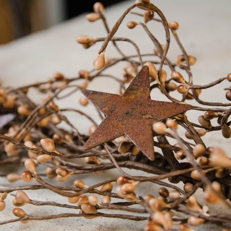 Pip Berry Garland With Stars Teastain 40" - Tan - 40 inches