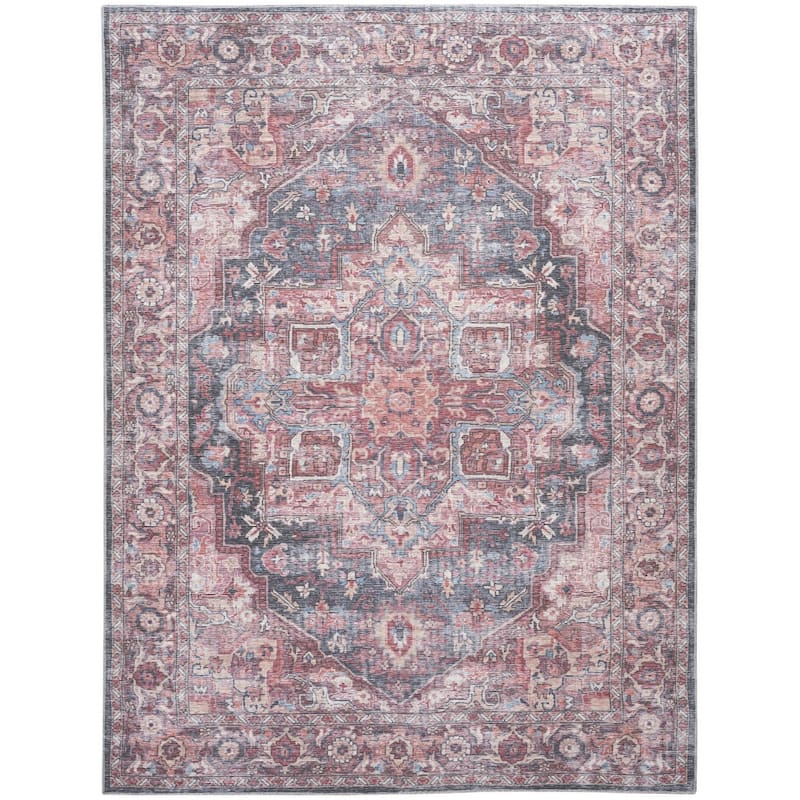 Caki Power Loomed Distressed Floral Area Rug By HomeRoots - 8' x 10'