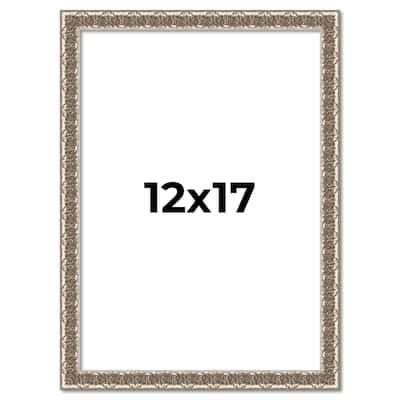 12x17 Frame Silver Versailles Ornate Solid Wood Picture Frame | 1 Inch