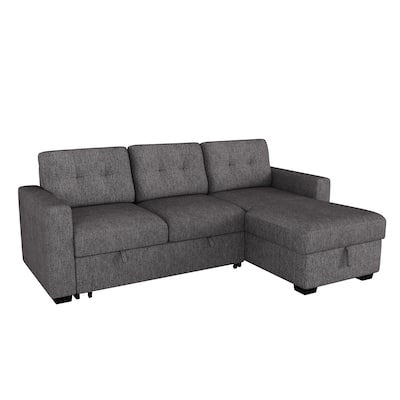 Modern Fabric Sectional Sofa w/Bed & Storage