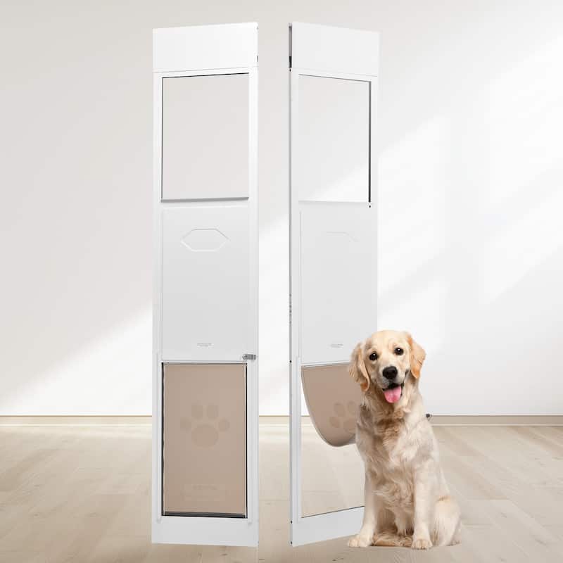Dog Door for Sliding Glass Door, 75 7/8"-80 11/16" Adjustable Height Doggy Door for Sliding Doors, for Large-Sized Dogs - 75 7/8"-80 11/16"
