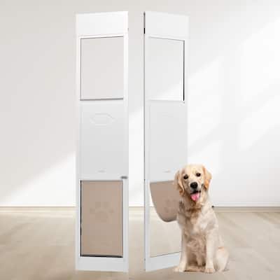 Dog Door for Sliding Glass Door, 75 7/8"-80 11/16" Adjustable Height Doggy Door for Sliding Doors, for Large-Sized Dogs