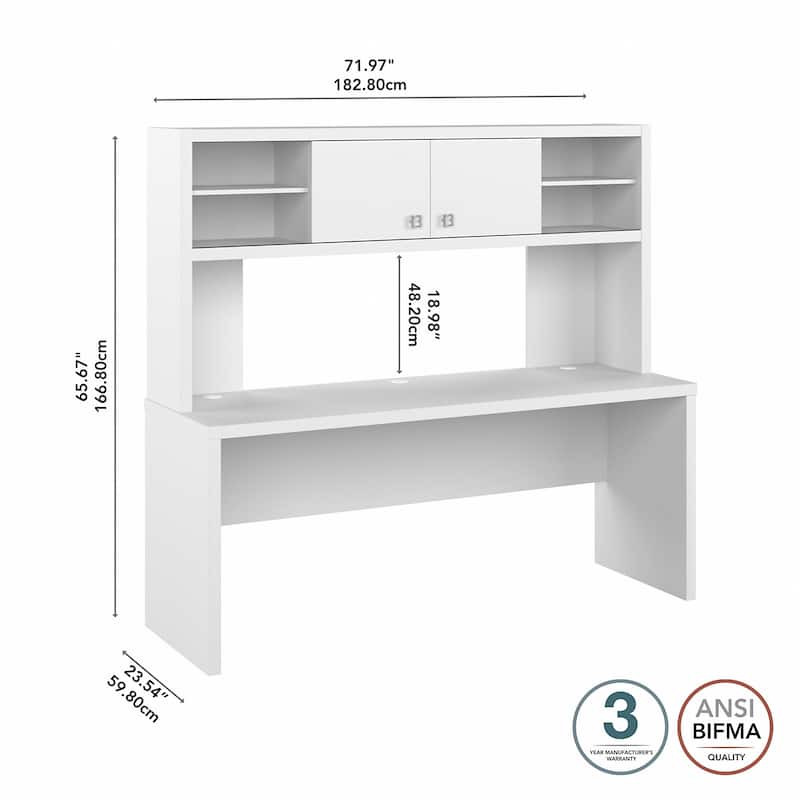 Echo 72W Computer Desk with Hutch by Bush Business Furniture
