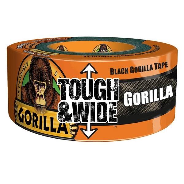 2.88 x 30 yd 6003001 Gorilla Tape Pack of 1 2.88 x 30 yd Black, Black Tough & Wide Duct Tape 