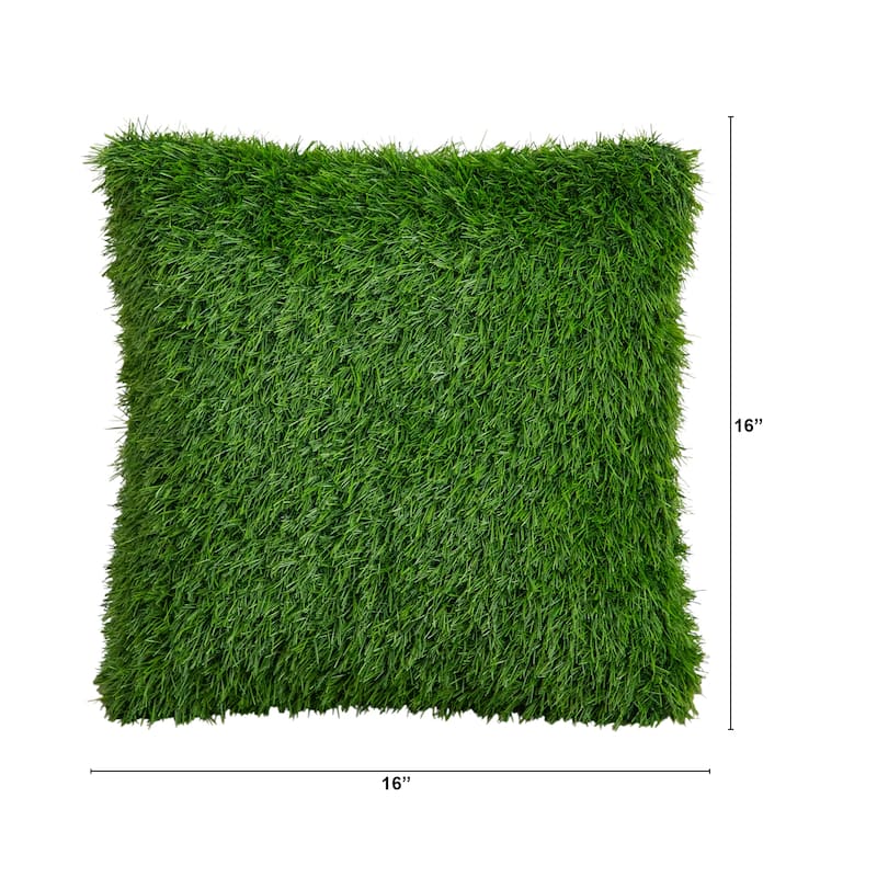 15-in UV Resistant Artificial Grass Pillow Cushion (Indoor/Outdoor)