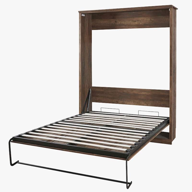 Queen Size Murphy Wall Bed Cabinet Space-Saving Bed for Guest Room