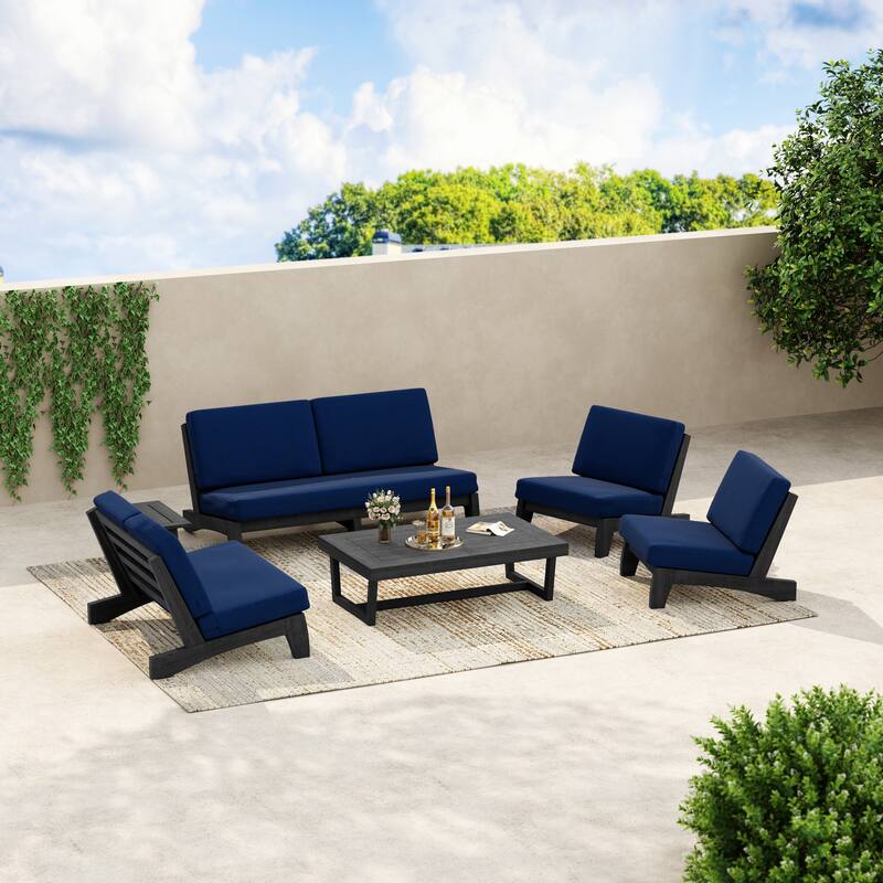8-Piece Outdoor Sofa Set with Loveseat, 2 Club Chairs & Matching Tables
