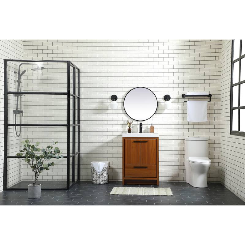Line 24 - 30 Inch Single Bathroom Vanity - 24 Inches - Teak
