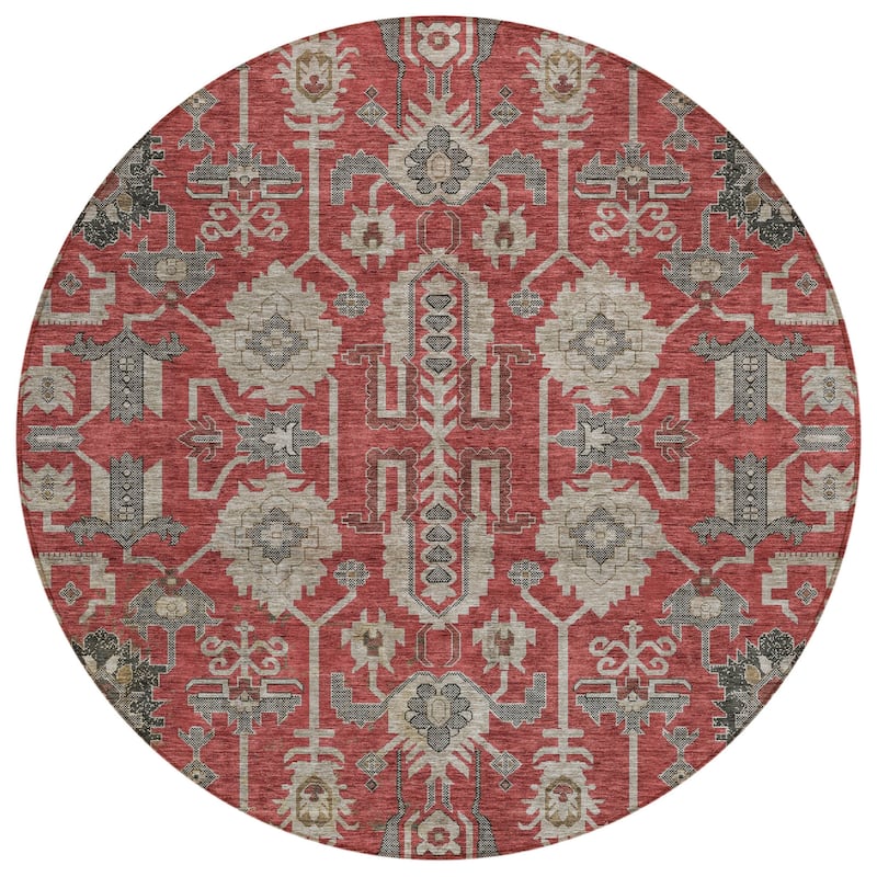 HomeRoots Oriental Traditional Rectangle Outdoor Rug