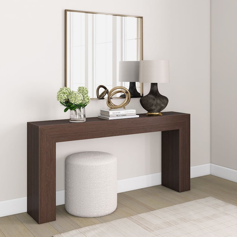 Plank and Beam Grande Console Table - 66" - Walnut Wirebrush