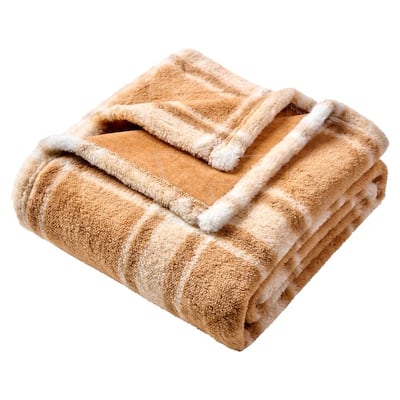 50" x 60" Singe Layer Reversible Jacquard Chenille, One Layer with Two Different Technic Plush, Machine Washable
