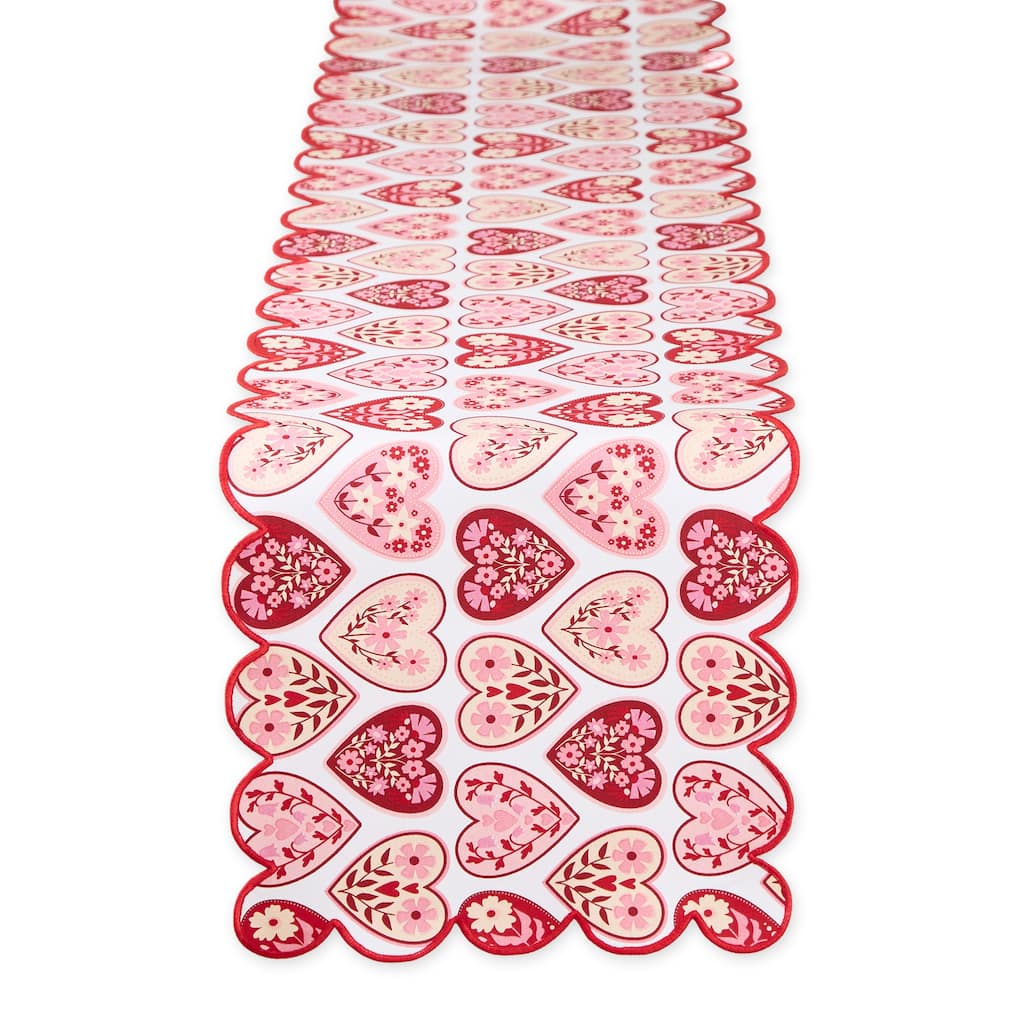 Design Imports Heritage Hearts Printed Table Runner