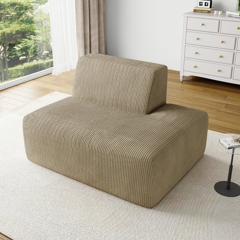 UIXE 50.7" W Soft Corduroy Sofa Chair Comfortable Lounge Chair For Indoor Space - 50.7" W x 31.8 H" 35.3 D"