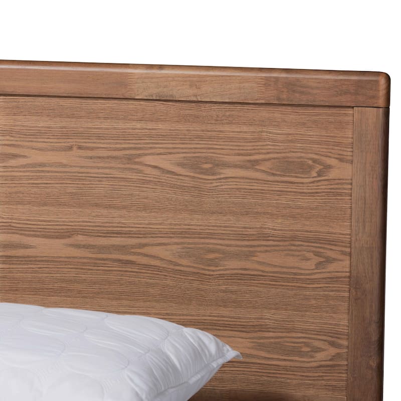 Carson Carrington Ulvsta Mid-century Walnut Wood Platform Bed