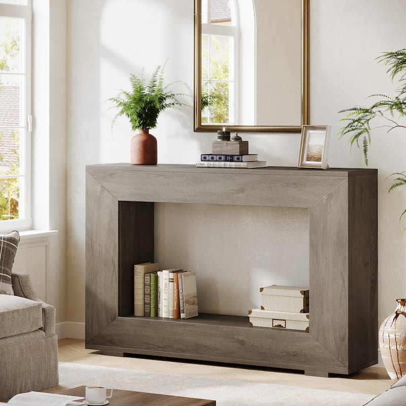 47 Inches Farmhouse Console Table with Storage Shelf