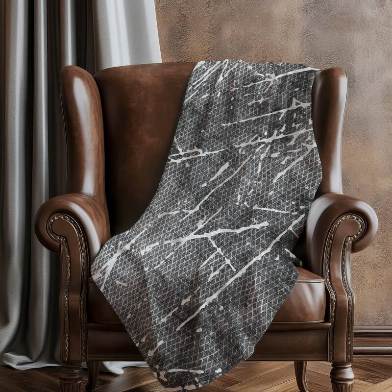 Premium Machine Washable Contemporary Fragment Sherpa Throw Blanket