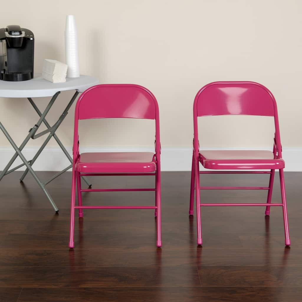 2 Pack Triple Braced & Double Hinged Folding Chair