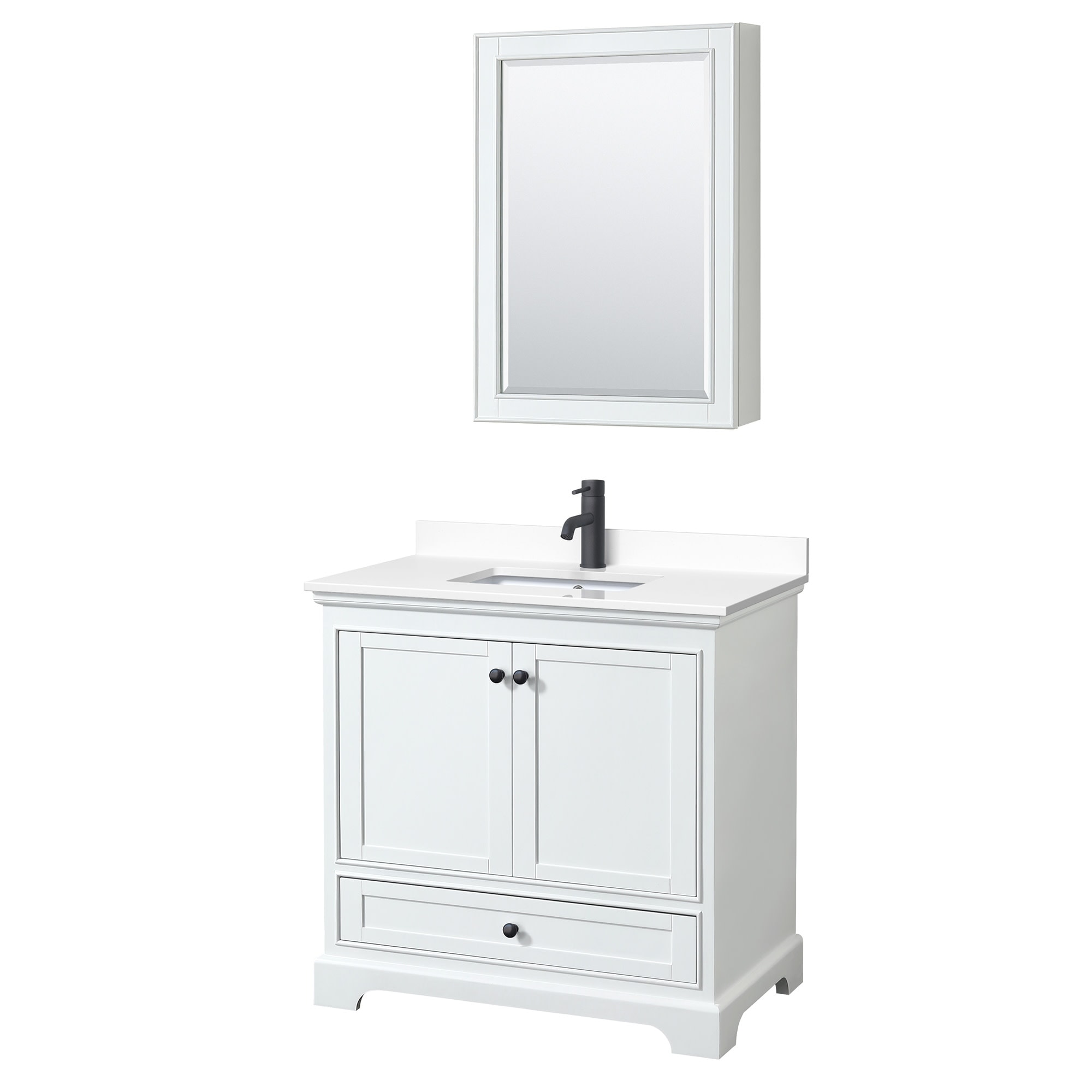Wyndham Collection Deborah 36" Free Standing Single Basin Vanity Set
