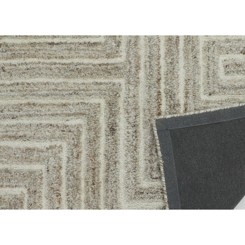 Terra by Obeetee Dunes Tetris Natural Rug