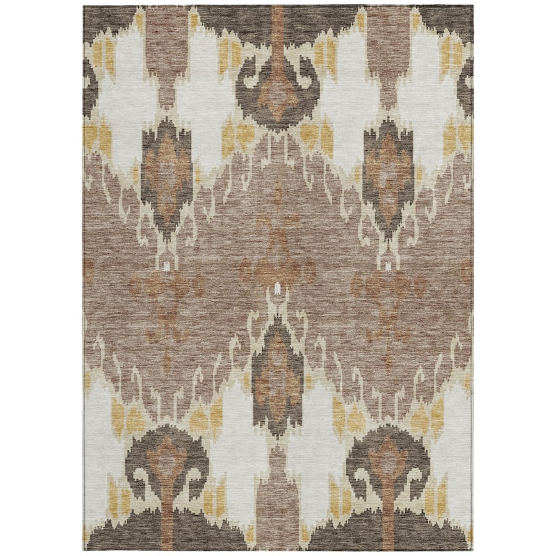 HomeRoots Ikat Transitional Rectangle Outdoor Rug