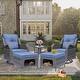 preview thumbnail 82 of 97, Gray Wicker Rattan Outdoor Patio Furniture Set Swivel Chair with Cushion
