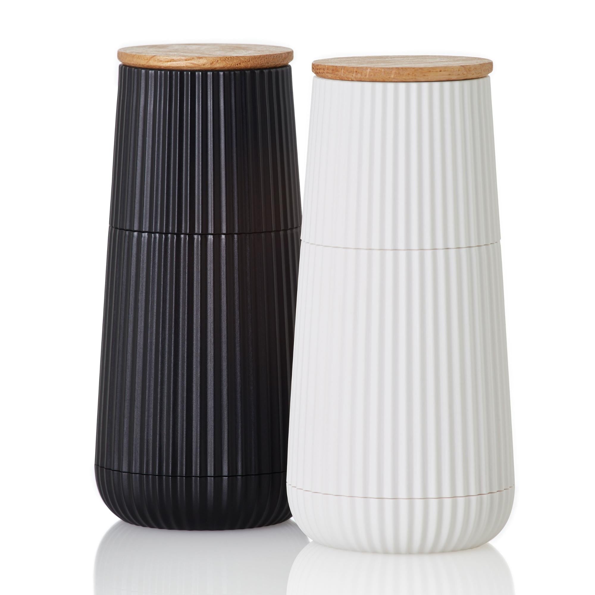 AdHoc Pepper & Salt Mill Set Scape, Black and White 4.8"