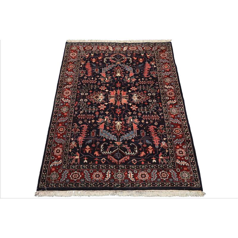 5'10''x8'6'' Hand Knotted Wool Navy Oushak Arts & Crafts Oriental Area Rug - 5' 10'' x 8' 6''