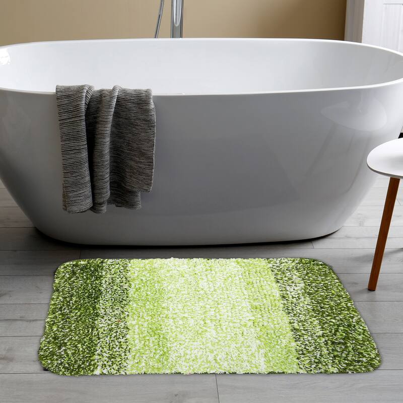 1 Pcs Polyester Bathroom Mat Non Slip Soft Bath Mats Rugs, Machine Washable