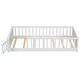 preview thumbnail 15 of 18, Sturdy Structure Twin size Floor Platform Bed with Built-in Book Storage Rack,Door,Kids and Baby