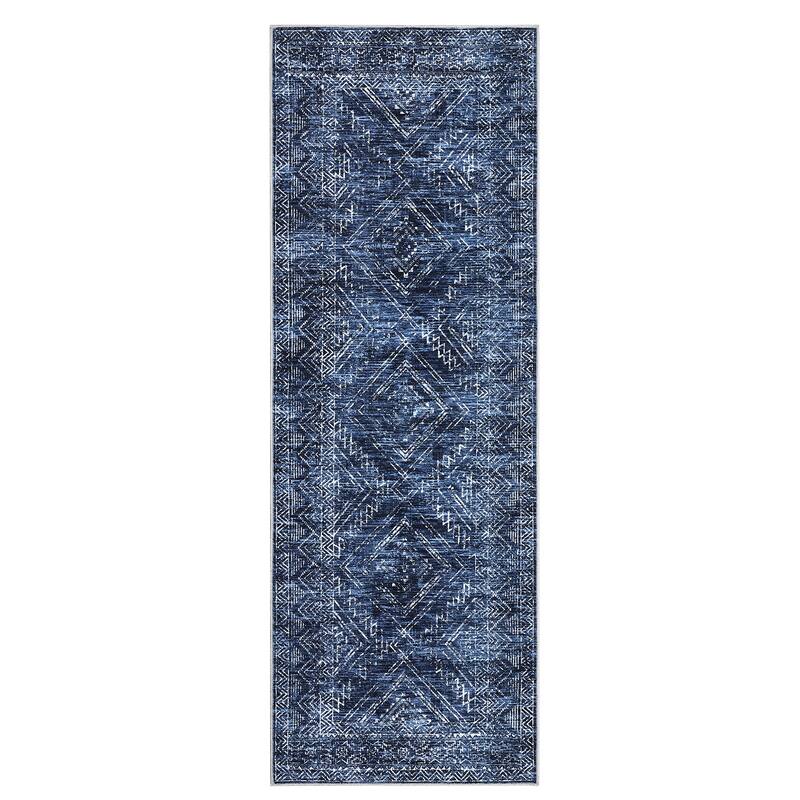 Vintage Geometric Living Room Rug Washable Indoor Bedroom Rugs Non Slip Low Pile Area Rug