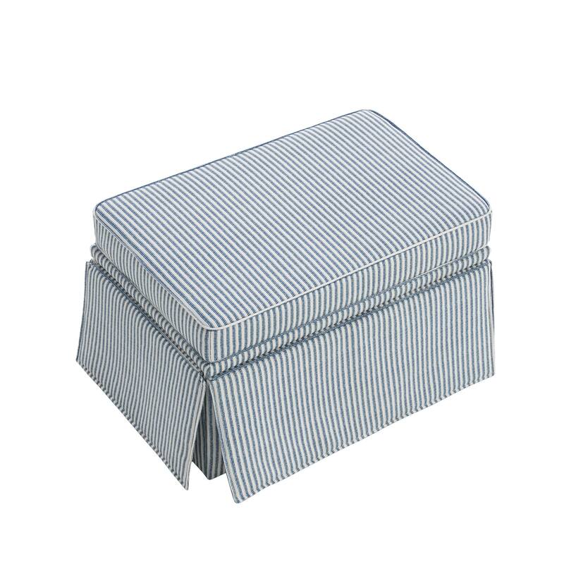 Skirted Rectangular Flip-Top Storage Ottoman