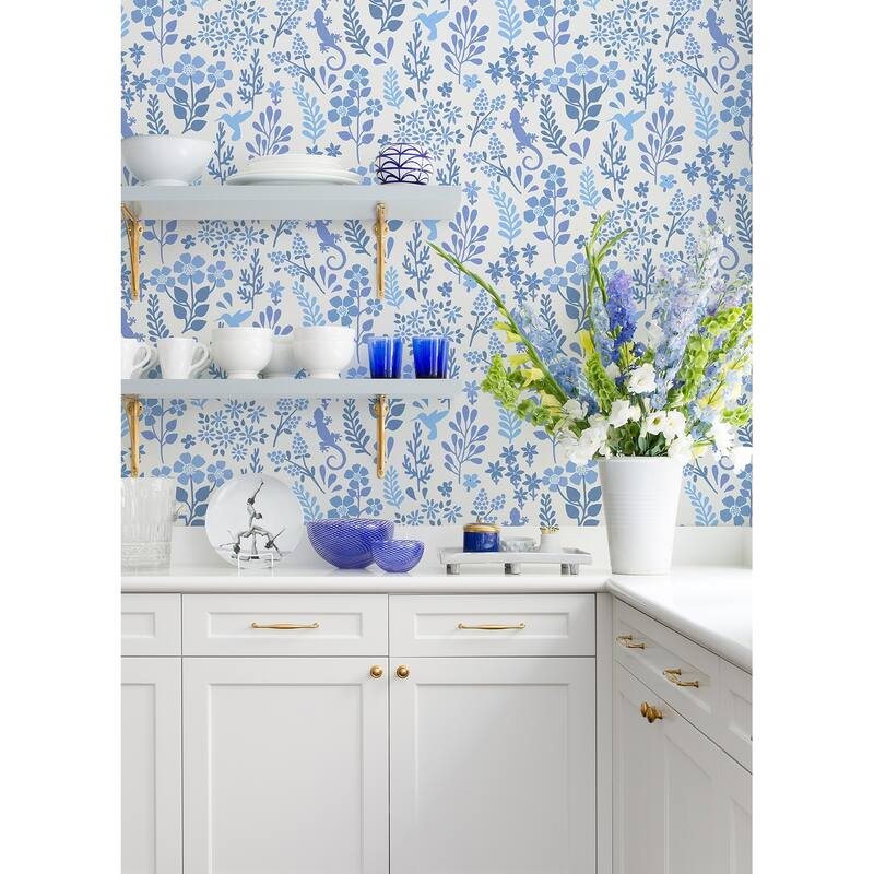 Advantage Karina Blue Meadow Wallpaper