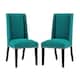 Modway Baron Fabric Upholstered Dining Chairs (Set of 2) - Teal