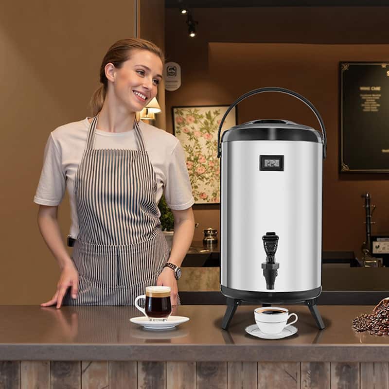 12L Stainless Steel Thermal Beverage Dispenser with Leakproof Spigot Ideal for Parties and Buffets - 11.1 x 11.1 x 21.26 inch
