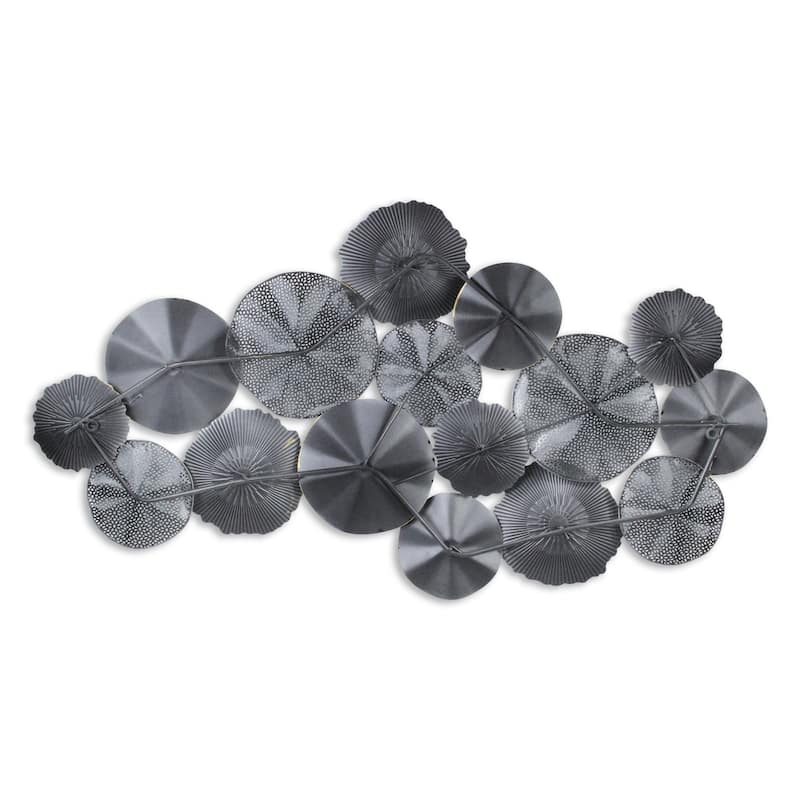 Flower Burst Coastal Wall Decoration - Blue and Black - 23.75" x 43.5"