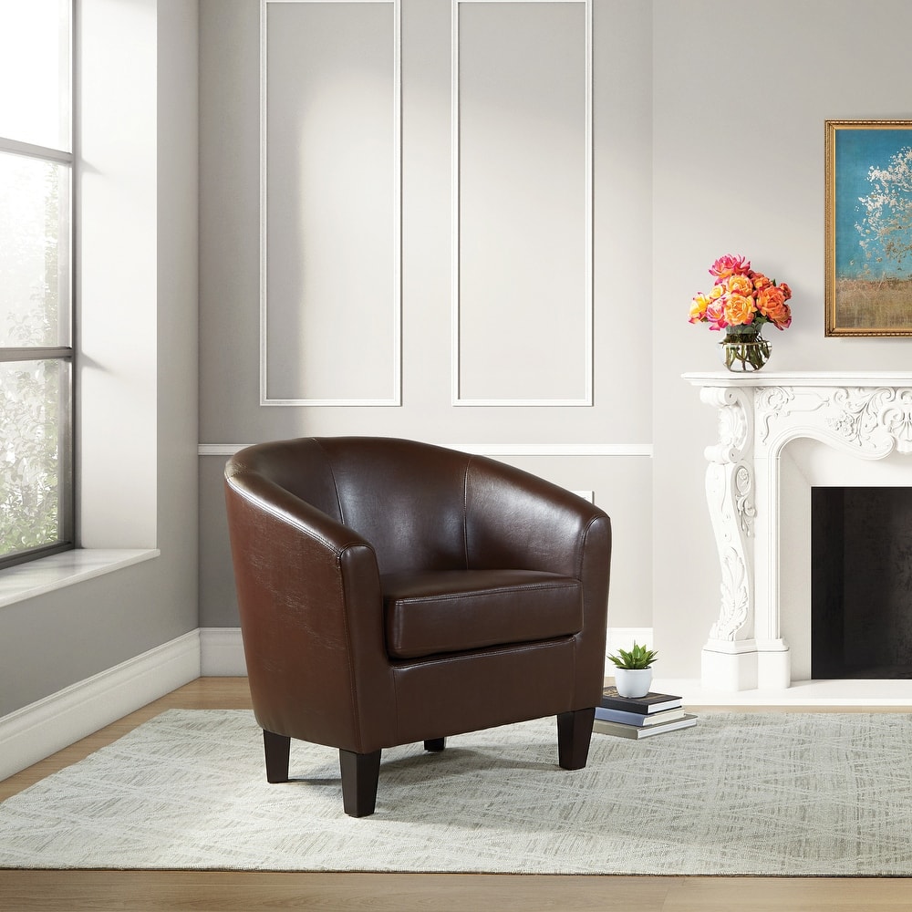 Ethan Fabric Tub Chair with Dark Espresso Wood Legs