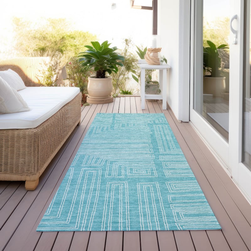 Machine Washable Indoor/ Outdoor Contemporary Stack Chantille Rug