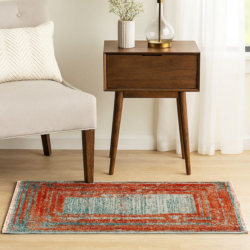 HERAT ORIENTAL Turkish Modern Erased Design Wool & Silk Rug - 2'7" x 4'11"